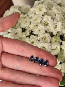 Certified Natural 3.36ct Teal Sapphire VVS Clarity Madagascar Pear Matching Set - Picture 1 of 1