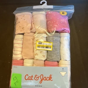 13pk Cat &Jack Girls Sz 6 Bikinis Panties Multi Colors underwear pink/White - Picture 1 of 4