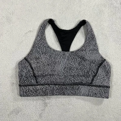 Sutiã esportivo feminino Lululemon 8 cinza preto academia de treinamento de desempenho atlético - Imagem 1 de 4