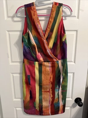 Leslie Fay Colorful Dress Women’s Size 8 Bright Bold Colors - Image 1 of 2