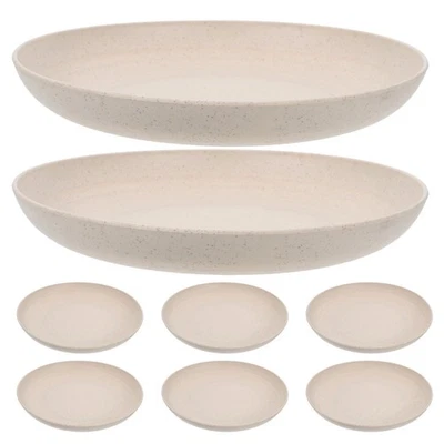  8 tiefe Essteller: Unzerbrechliches Essteller aus Weizenstroh, - Bild 1 von 4