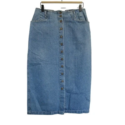 Falda vaquera midi vintage Gloria Vanderbilt para mujer 100 % algodón con botones delanteros 1x años 90 Foto 1 de 4