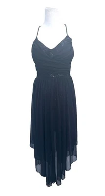 Vintage 90s Y2k Dress Women’s S Whimsygoth MIDI Black Sequin Sleeveless Fairy - Image 1 of 4