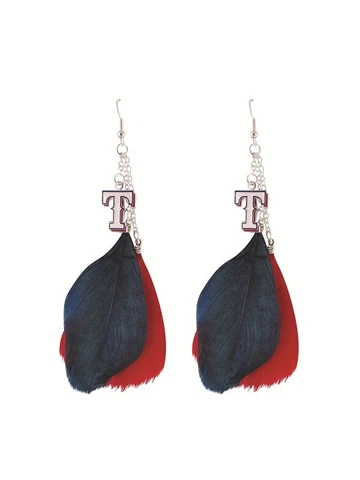 Texas Rangers Feather Earrings Cover