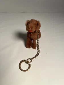 Vntg Fur Dog Fuzzy Keychain Leash Metal Plush Zipper Pull Animal Kitschy RARE  - Picture 1 of 4