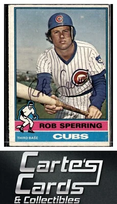 Rob Sperring 1976 O-Pee-Chee #323  RC Chicago Cubs TTM/IP Signed Autographed - Image 1 of 2