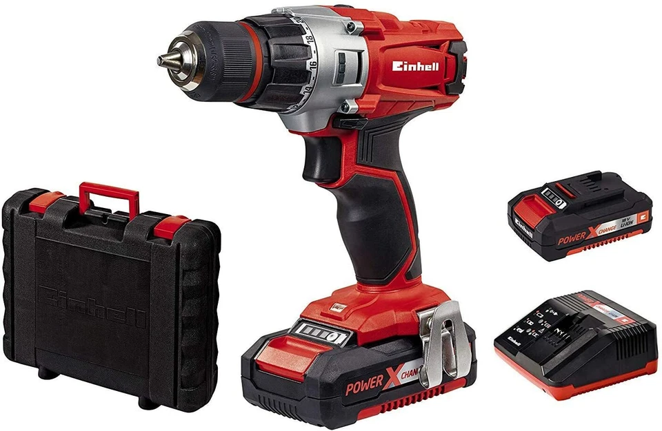 Perceuse Visseuse Sans Fil Einhell TE-CD 18/2 Li Kit Power X-Change Dans Valise - Photo 1/4