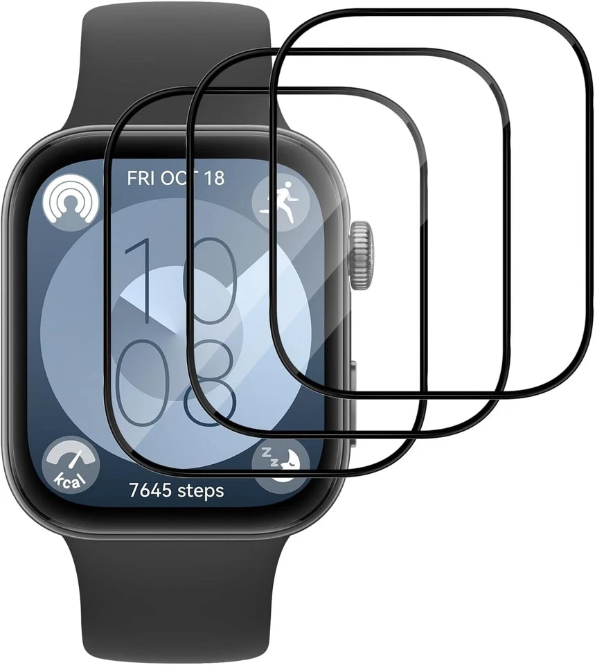 3X 3D Schutzglas für Huawei Watch Fit 3 Panzerfolie Display Full Screen Curved