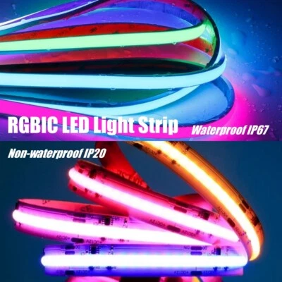 RGBIC 720Leds/m DC12V/24V COB Neon LED Strip Addressable LED Light Strip Rope - Image 1 of 4