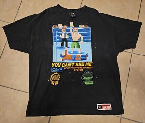 KOSTENLOSER VERSAND WWE John Cena 2XL Nintendo Parodie T-Shirt Vintage Wrestling Shirt 