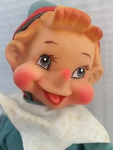 Large Vintage Knee Hugger Pixie Elf On Shelf Doll Windup Musical Moving Head - Picture 1 of 9