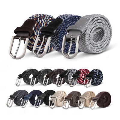 Cintura Elasticizzata Intrecciata Elastica Elasticizzata Cintura in Tessuto Donna Uomo - Immagine 1 di 4