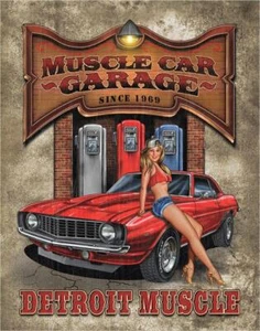 Muscle Car Garage Detroit Muscle Metall Blechschild Garage Art Man Cave - Bild 1 von 1