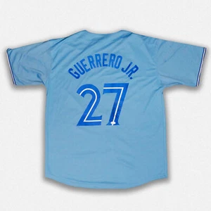 Vladimir Guerrero Jr. Blue Jays Signed "Plakata" Pro Style Light Blue Jersey JSA - Picture 1 of 2