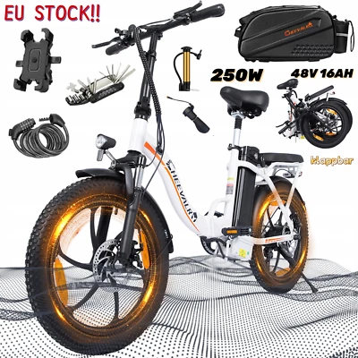 20'' Elektrofahrrad 250W 48V 16AH 100KM CHEEVALRY C16 E-City Bike klappbar