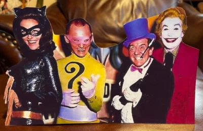 1960's Batman Villians Catwoman, Riddler, Penguin & Joker Tabletop Standee 10"L - Image 1 of 4