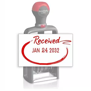 Heavy Duty Office Date Stamp with Received - Self Inking Dater - C - Red Ink ... - Picture 1 of 5