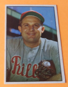 1953 #28 Forrest "Smoky" Burgess Bowman Baseball Card (Philadelphia Phillies)