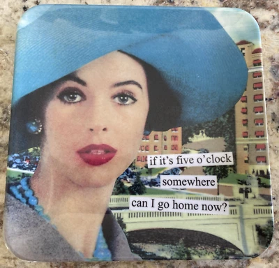 Anne Traintor Melamine Plate "if it's five o'clock somewhere can I go home now?" - Image 1 of 2