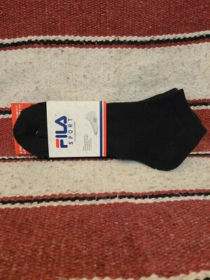 Fila Sport Mens Low Cut Sock 4 Pair NWT Black Size 10-13 Shoe Size 6-12.5 - Image 1 of 3