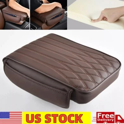 Universal Center Console Cushion PU Leather Arm Rest Cushion Pad w/ Storage Bag - Image 1 of 4