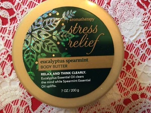 BATH BODY WORKS STRESS RELIEF EUCALYPTUS SPEARMINT BODY BUTTER 7 OZ New - Picture 1 of 4