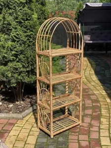 NUEVO Estante de mimbre ratán Estante de almacenamiento Librería Estante para libros Estante arqueado para plantas - Imagen 1 de 6