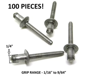 100 PACK! Avdel Hemlok 2241-0819 1/4" Aluminum Structural Rivet 1/16" to 9/64" - Picture 1 of 10