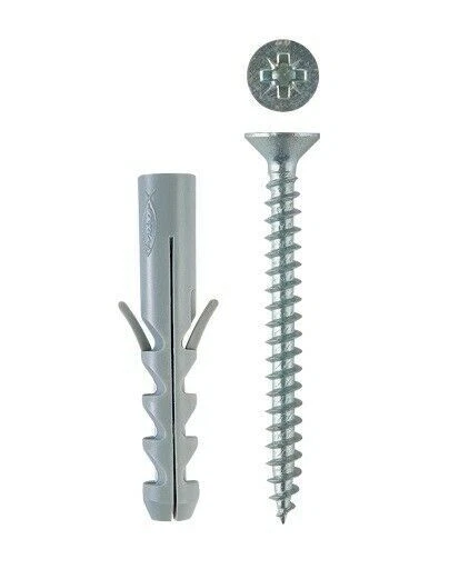 50 pz Fischer tasselli con vite S8V nylon tassello per mattone calcestruzzo - Immagine 1 di 1