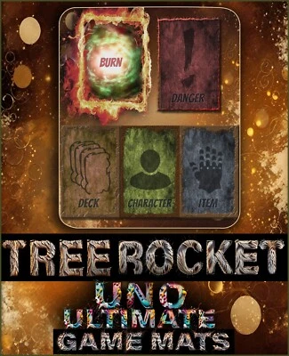 Ultimate Uno Marvel DC Custom Game Mats Card - Board Foil Chase TREE ROCKET MAT - Image 1 of 4