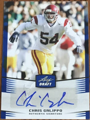 2012 Leaf Draft Autographs BLUE Chris Galippo #CG3 USC Trojans - Image 1 of 3