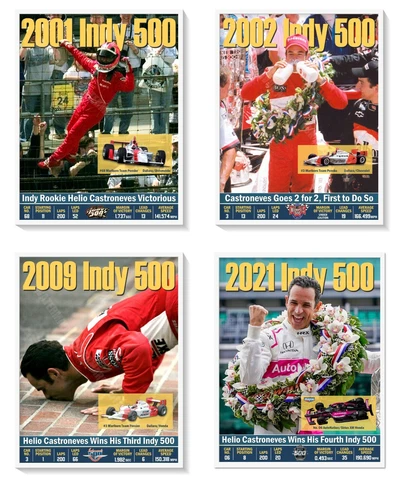 4-TIME INDY 500 WINNER HELIO CASTRONEVES COMMEMORATIVE POSTER SET Cover