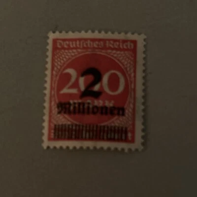 Rare 1920's German Deutsches Reich stamp 2 Millionen unused - Image 1 of 4