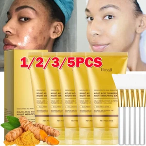Kojic Acid Turmeric Night Wrapping Mask Overnight Peel Off Natural Facial Mask - Picture 1 of 25