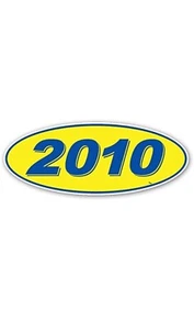 2010 Model Year Vinyl Car Window Stickers (Blue/Yellow) (12 of 1 Year Per Pack) - Picture 1 of 1