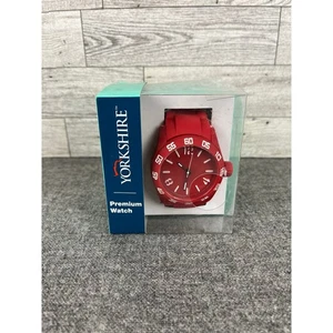 YORKSHIRE PREMIUM LARGE Red White CVS Pharmacy Wristwatch Sport Casual New - Picture 1 of 6