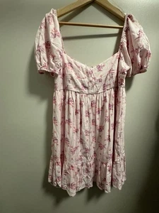 Altard State Kate Babydoll Linen Mini Dress XL Pink - Picture 1 of 9