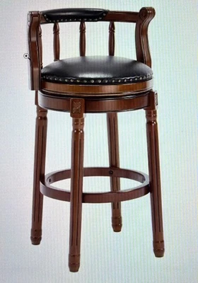 CozyRain Barhocker Modern Swivel Barstools,Küchentheke Echtes Leder  Sitzhöhe 75 - Bild 1 von 4