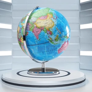 25cm Lernwelt Globus - drehbarer Tischglobus mit Metallständer zum Lernen - Bild 1 von 7