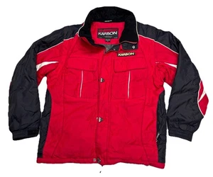 Karbon Ski Jacket Red Black Nylon Insulated Winter Snow Coat Size 12 Youth L - Picture 1 of 8