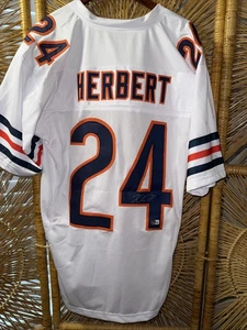 Khalil Herbert Autographed Chicago Bears White Custom Football Jersey Beckett Co - Picture 1 of 4