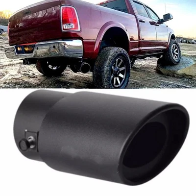 For Dodge Ram 3500 1994-2010 StainlessSteel Round Rear Exhaust Pipe Tail Muffler — 第 1/4 张图片