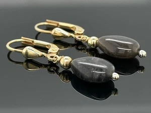 OHRHÄNGER AUS 585/- GELBGOLD  MIT LABRADORIT SOGNI D'ORO SCHMUCKJAGD - Bild 1 von 3