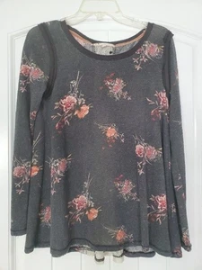 Jolt Damen Pullover grau Blumen & Spitze Oberteil S - Bild 1 von 3