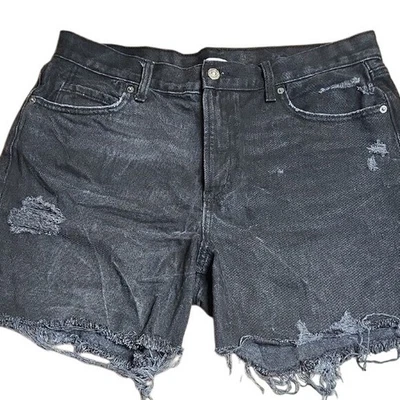 Pantalones cortos de jean negros envejecidos Old Navy, para mujer talla 12 Foto 1 de 4