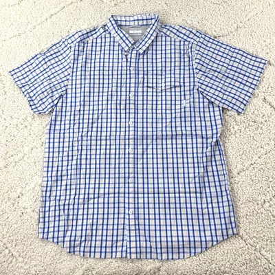 Camisa de Pesca Columbia OMNI-WICK Abotonada Azul Amarillo Talla XL Vacaciones Informal Foto 1 de 4