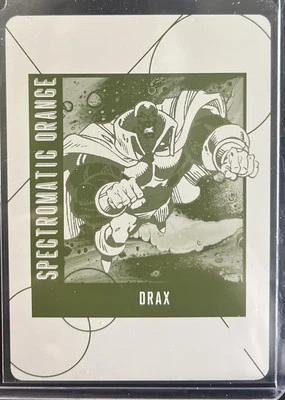 2024 UD Marvel Infinity Trilogy Drax Spectromatic Orange - Yellow Printing Plate - Image 1 of 2