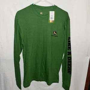 John Deere Long Sleeve Shirt Nothing Runs Like A Deere on Sleeve NWT Sz. M - Picture 1 of 7