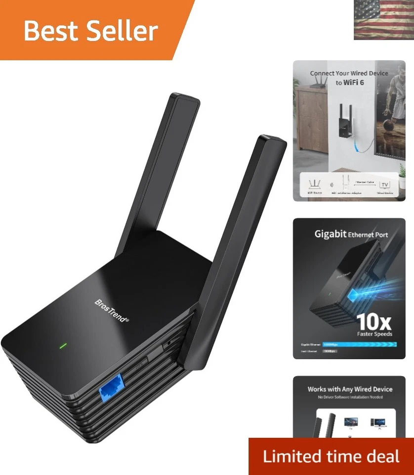 Seamless Connection for PC, Smart TV & Gaming: AX1500 WiFi to Ethernet Bridge - Image 1 of 4