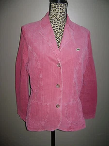 GIACCA BLAZER DONNA LACOSTE TUTA IN VELLUTO A COSTE taglia US 10/42 ROSA COTONE SBALORDITIVO - Foto 1 di 8